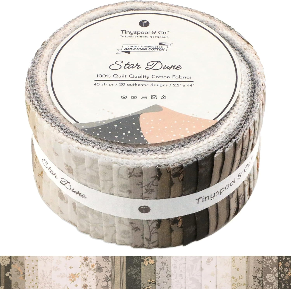 Twirlie Roll 40 Precut Quilting Fabric Strips for Quilting Supplies, Crafting, and Sewing, Soft Cotton Strip for Blanket, Rug, Upholstery, Home Decor, and Purse Making, Cottagecore - view 8