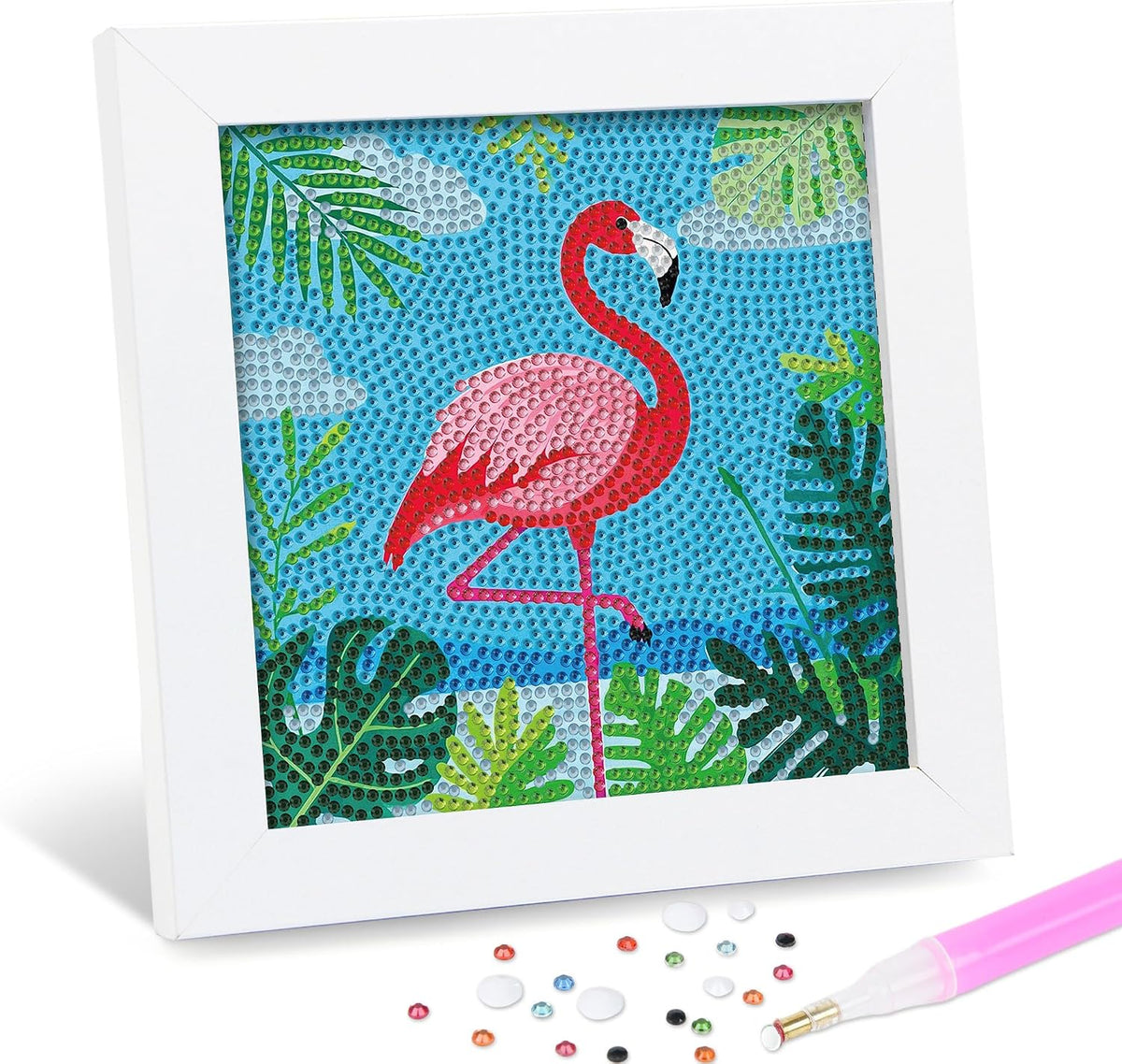 Diamond Art Kits for Kids with Framed (7 in) Cartoon Animals DIY Gem Art Painting - Arts & Crafts Gifts for Beginners & Teens (1p-6 in-Eagle) - view 3