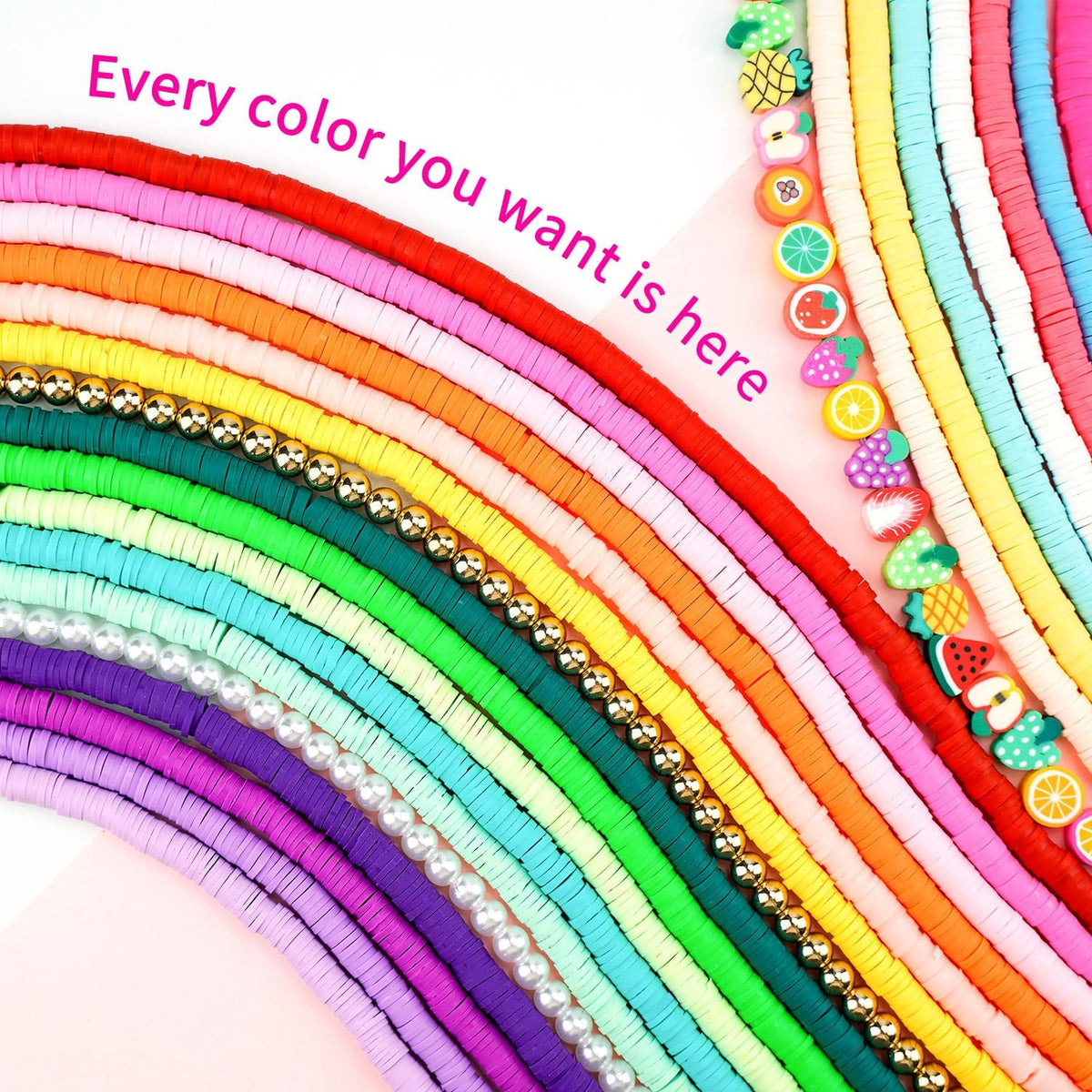 Bracelet Making Kit, 12000Pcs Clay Beads 48 Colors in 3 Boxes, Friendship Bracelet Kit with Elastic Strings, Polymer Spacer Beads, Jewelry Making Crafts Gift for Teens Adults - view 2