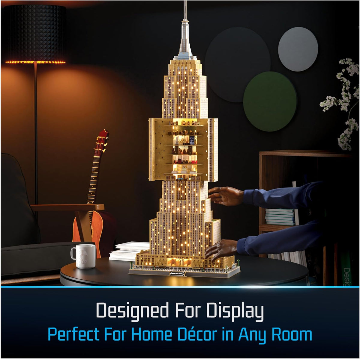 Empire State Building Replica 3D Puzzle Model Kit for Adults | 479 Premium EPS Foam Pieces, No Glue or Tools Required, Home Decor Collectible Figure for Display, Screen-Free Hobby Ages 12+ - view 6
