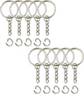 Key Ring with Chain and Open Jump Rings 1 inch, 50 Pack