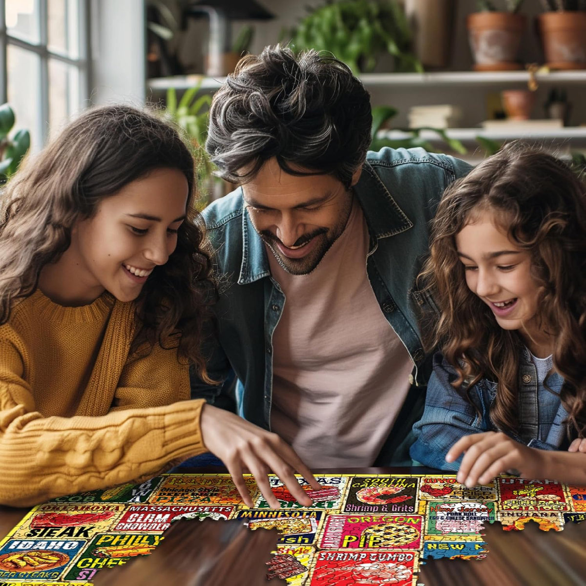 1000 Piece Jigsaw Puzzle, Iconic State Foods | Large Pieces, Gift for Adults and Family, 24"x30" in, Classic American Food Collage - view 4