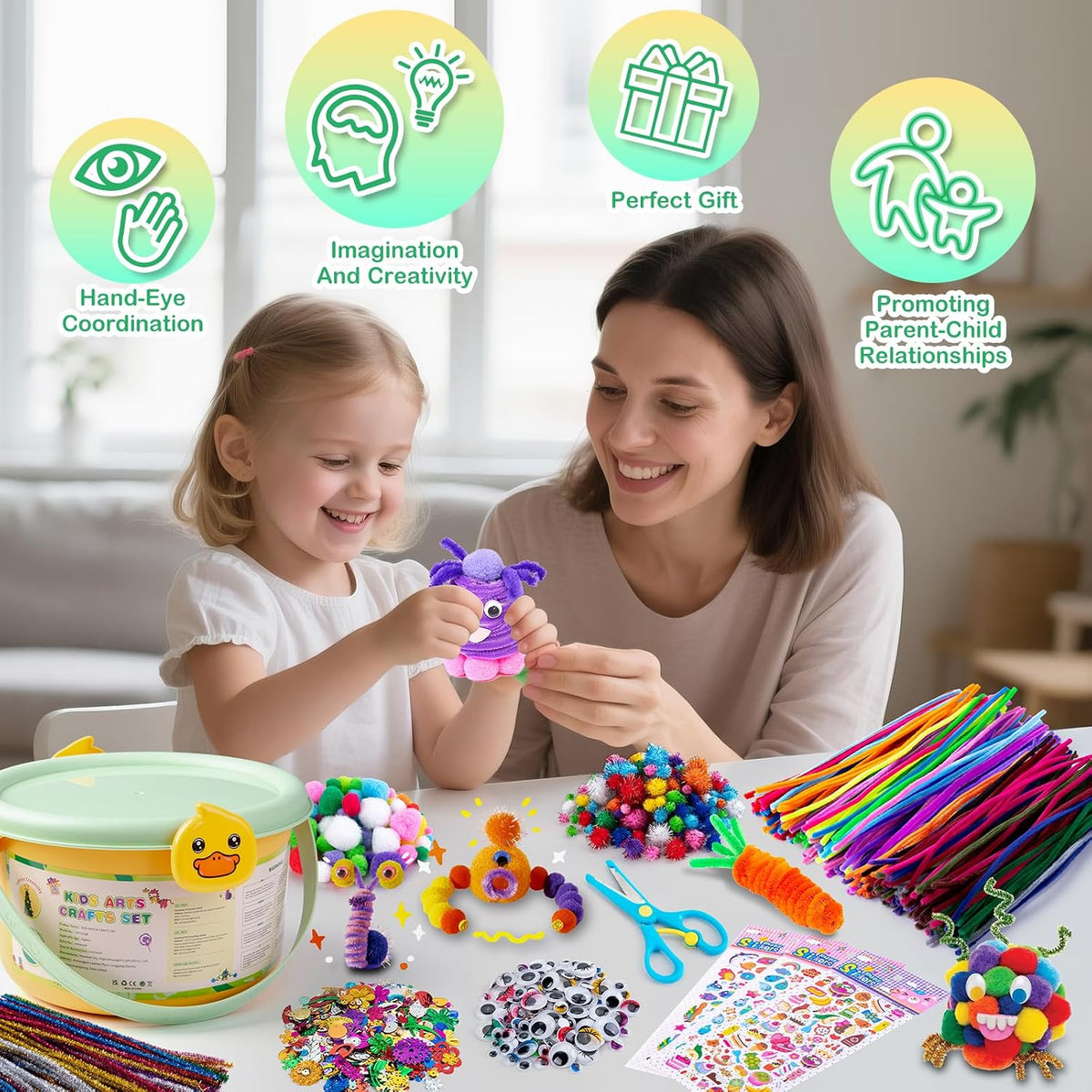 Kids Arts and Crafts Set 2000+ Piece DIY Craft Supplies Kit | with Assorted school supplies Accessories for Boys & Girls Ages 6-12, School Classroom Projects, Gifts for Boys and Girls - view 2