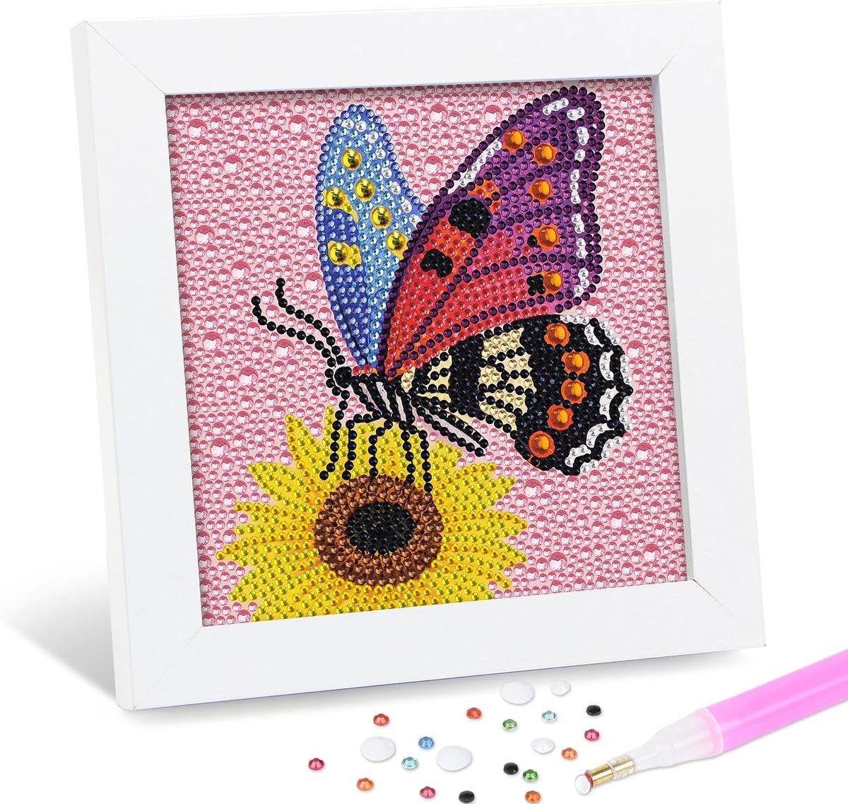 Diamond Art Kits for Kids with Framed (7 in) Cartoon Animals DIY Gem Art Painting - Arts & Crafts Gifts for Beginners & Teens (1p-6 in-Eagle) - view 8
