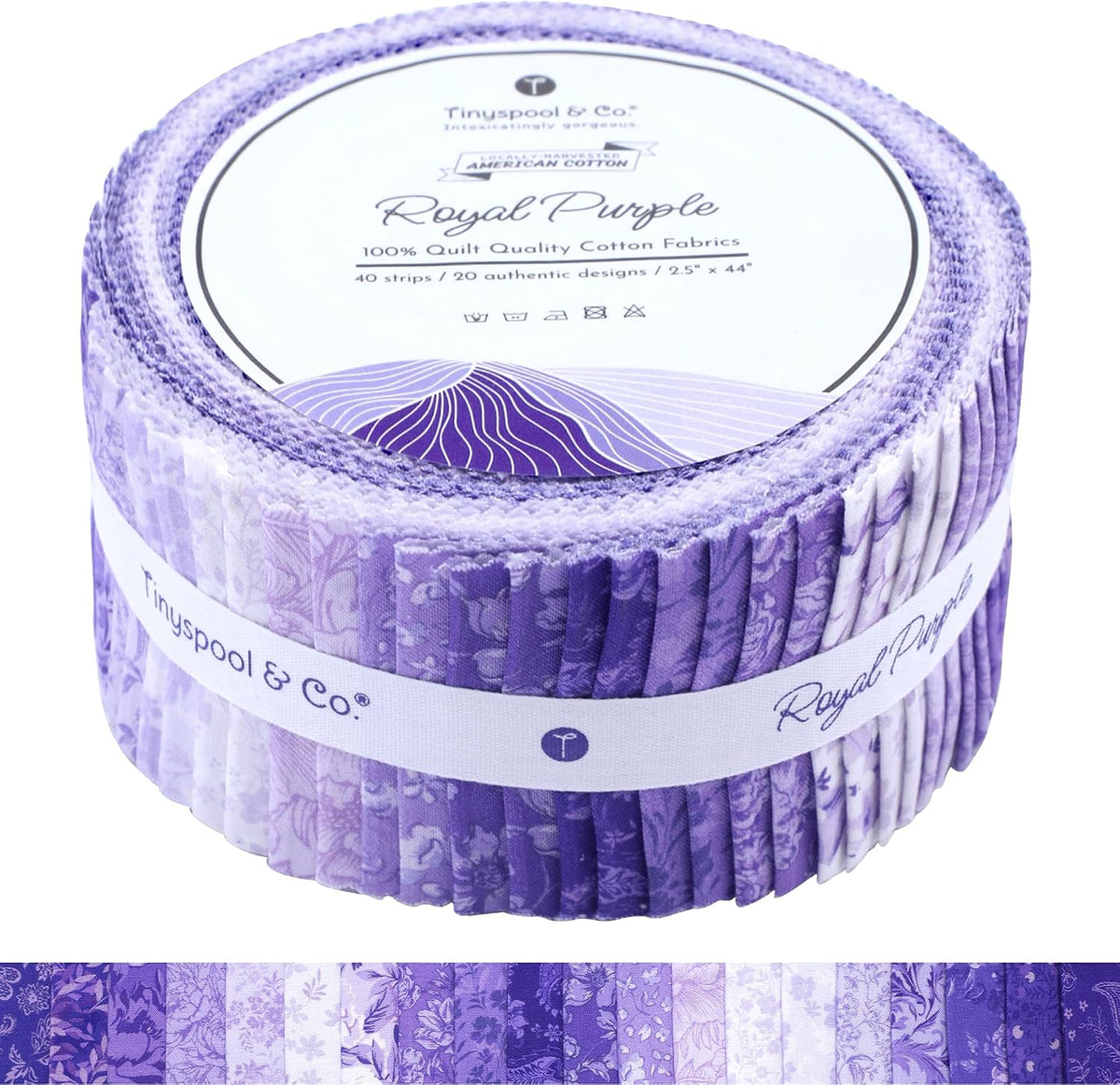 Twirlie Roll 40 Precut Quilting Fabric Strips for Quilting Supplies, Crafting, and Sewing, Soft Cotton Strip for Blanket, Rug, Upholstery, Home Decor, and Purse Making, Cottagecore - view 6