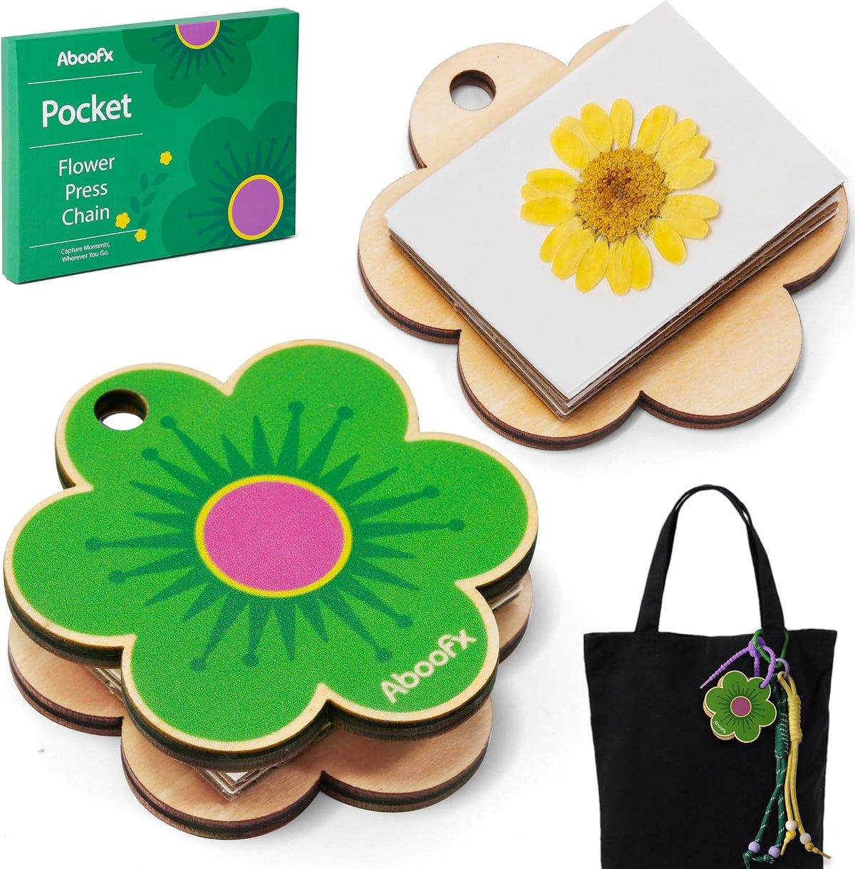 Mini Flower Press Kit 2.5x4 Inch, Pocket Pressed for Small Flowers | for beginners travel outdoor, presses plant leaves herbs micro flowers, classroom arts craft lovers - view 7