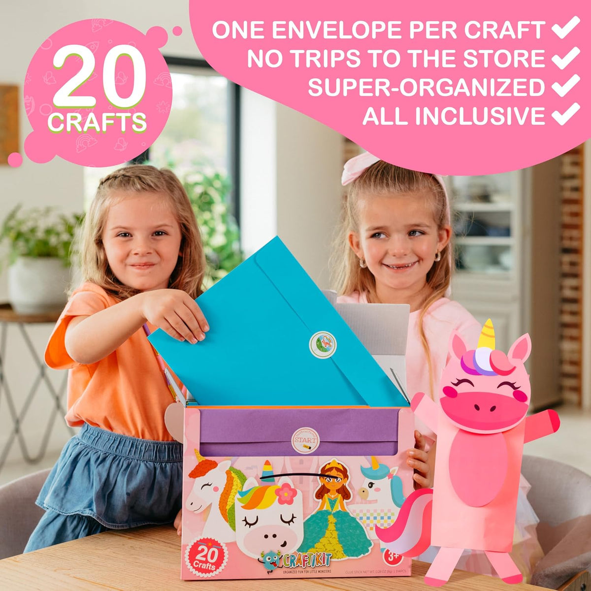 20 Award-Winning Princess & Unicorn Crafts for Kids Ages 3-10 Years, All-Inclusive Toddler Arts and Craft Kits for Kids, Fun Toddler Craft Box for Girls in Preschool - view 3