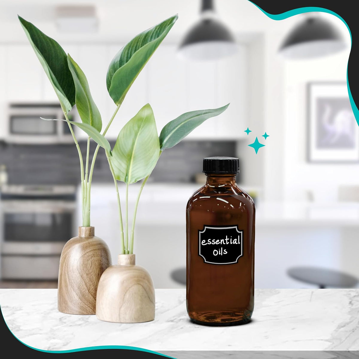 Amber Glass Bottle 12 Pack | 8 Oz Vanilla Extract Bottles Bundle | 8oz Amber Glass Jars with Lids, Shrink Wrap, Labels, Funnel & More | Use for Ginger Shots & Vanilla Bottles for Gift Giving - view 7