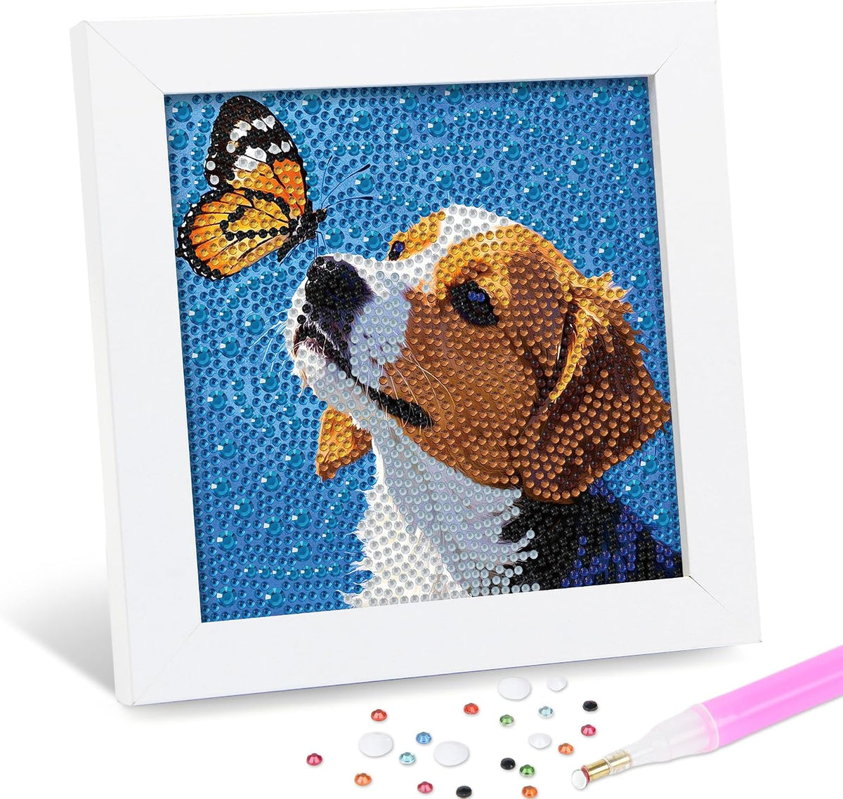 Diamond Art Kits for Kids with Framed (7 in) Cartoon Animals DIY Gem Art Painting - Arts & Crafts Gifts for Beginners & Teens (1p-6 in-Eagle) - view 4