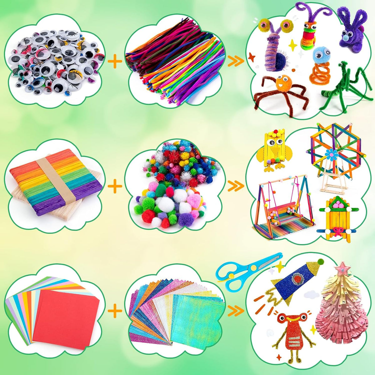 Kids Arts and Crafts Set 2000+ Piece DIY Craft Supplies Kit | with Assorted school supplies Accessories for Boys & Girls Ages 6-12, School Classroom Projects, Gifts for Boys and Girls - view 5