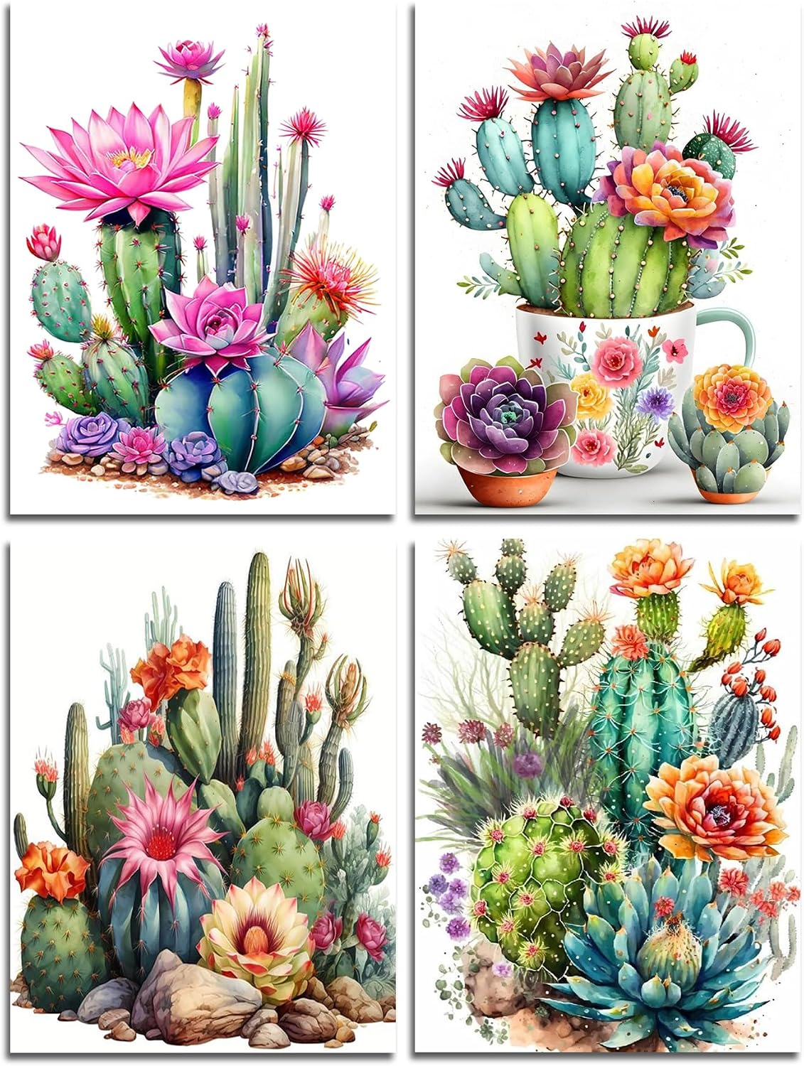 Diamond Painting Kits for Adults Flower Diamond Art Kits for Beginners Diamond dot Kits Floral Wall Art DIY Adults Crafts 4PCS Gem Art (Flower) - view 2