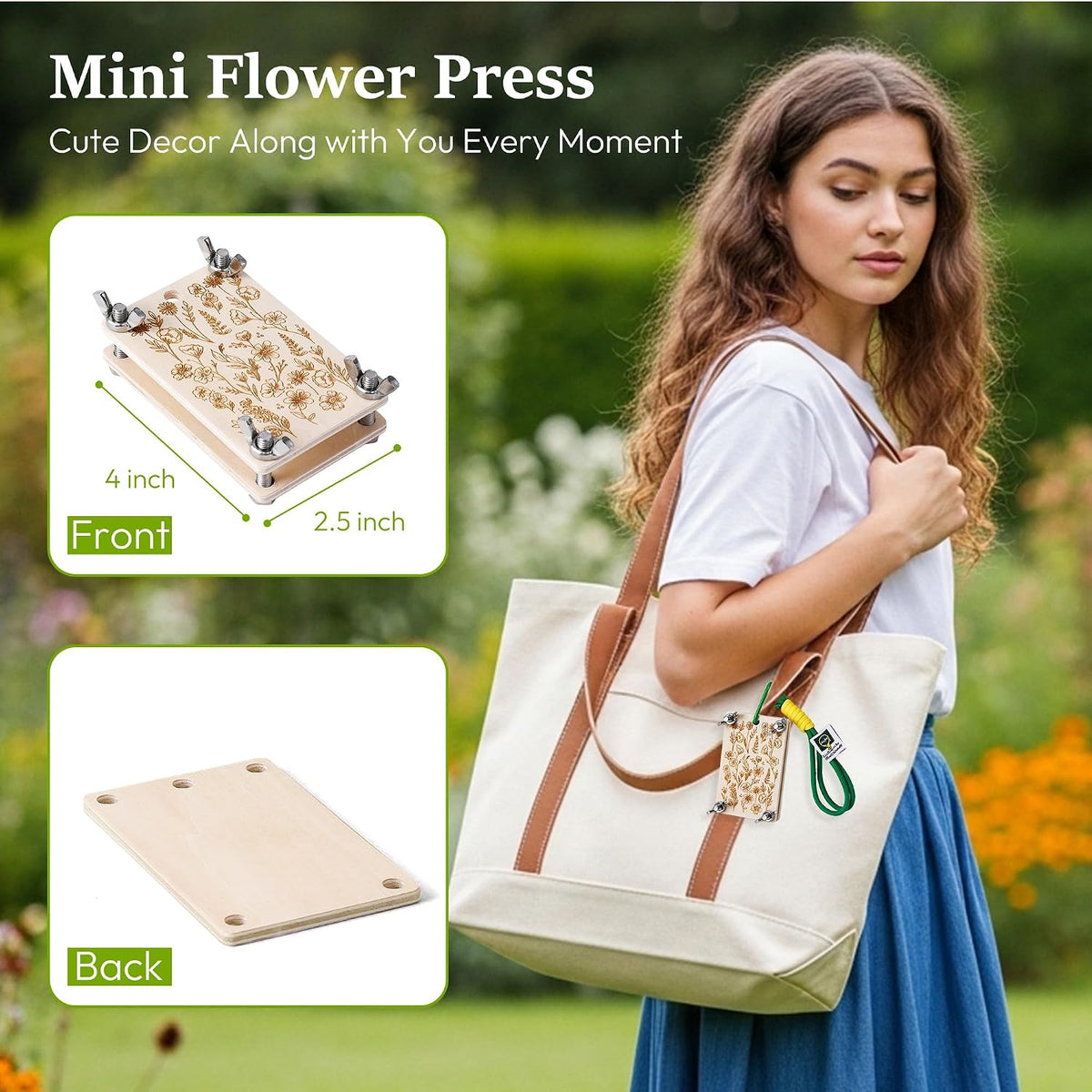 Mini Flower Press Kit 2.5x4 Inch, Pocket Pressed for Small Flowers | for beginners travel outdoor, presses plant leaves herbs micro flowers, classroom arts craft lovers - view 4