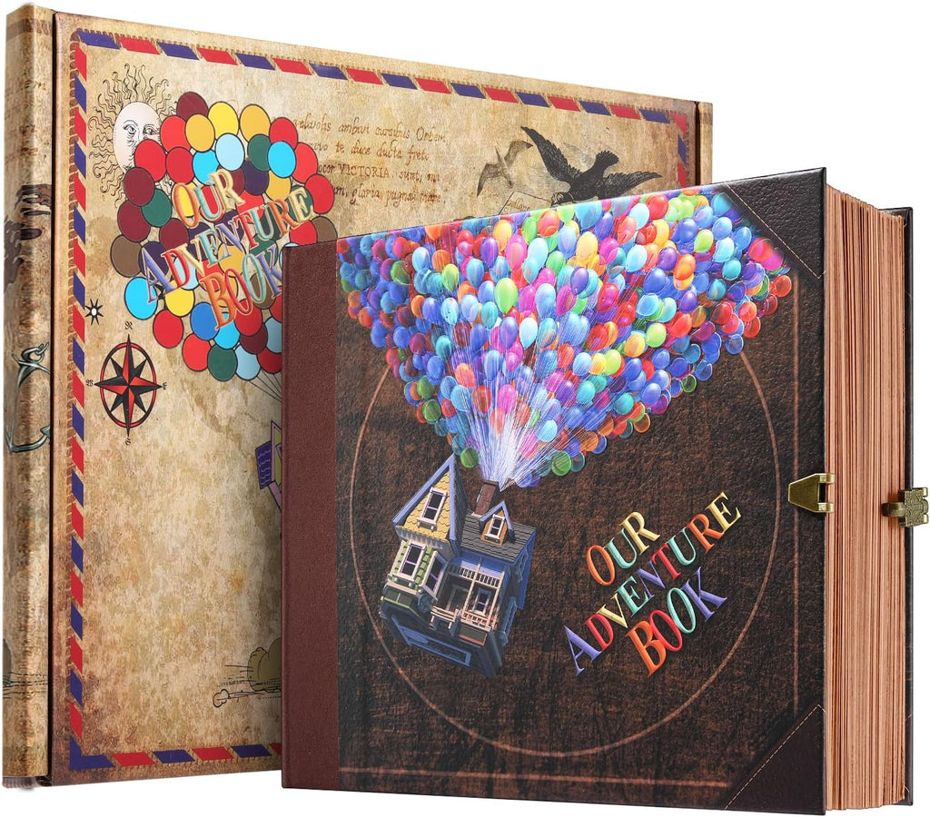 Our Adventure Book Scrapbook Photo Album Travel Journal Book,Retro Style Embossed Cover,Photo Book Kit,Memory Book,Travel Diary
