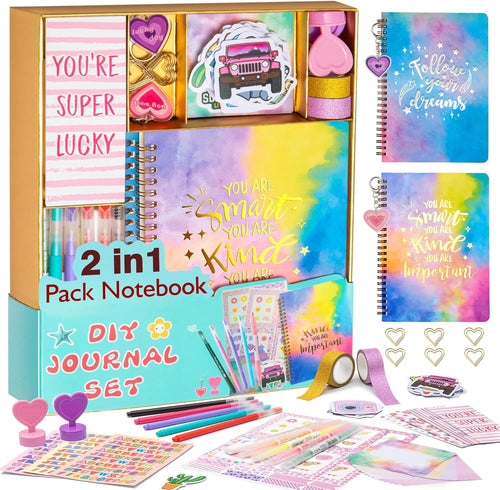 200+ PCS DIY Journal Kit for Teen Girls, Gifts for 6-14 Year Old Girl | DIY Memories of Happy Meaningful Day | Birthday Gifts Idea | Loved by 6-12 Year Old Girls | More Fun Included Items