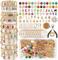 Friendship Bracelet Making Kit, DIY Jewelry Making Kit for Craft Night Beginners, Personalized Charms Birthday Gift with 12 Set Anti-Tarnish Chains & 78 Pcs Letters Charms