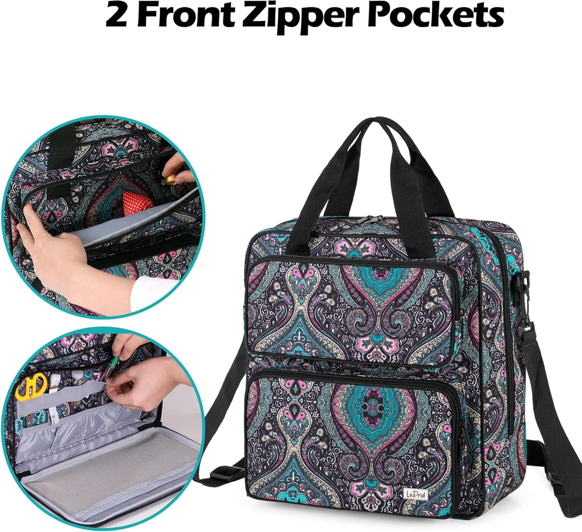 Embroidery Starter Kit, Cross Stitch Kits Tools with Case, Totem | Craft Supplies Kits with Handles and Shoulder Strap for Adults - view 4