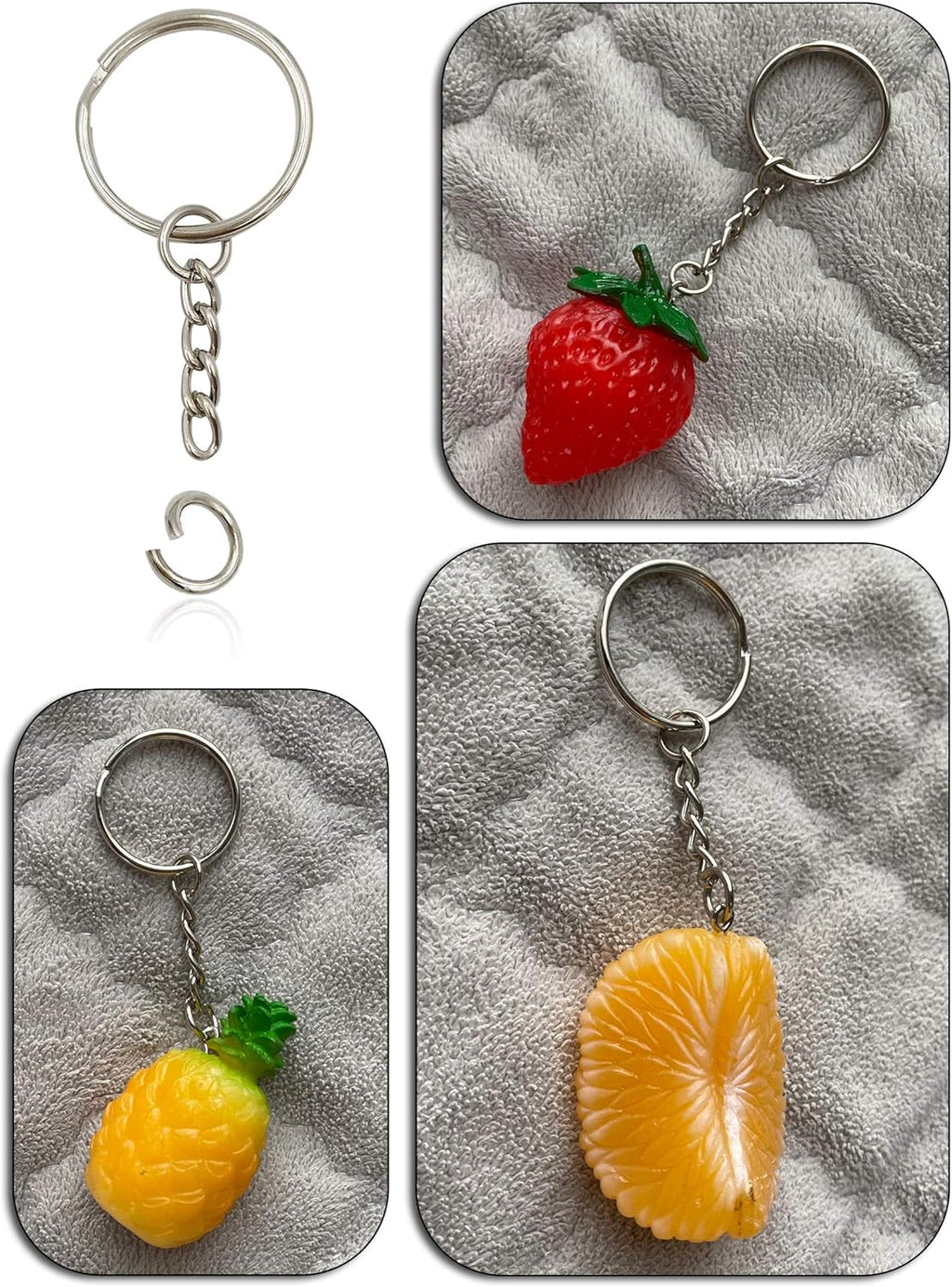 Key Ring with Chain and Open Jump Rings 1 inch, 50 Pack - view 6