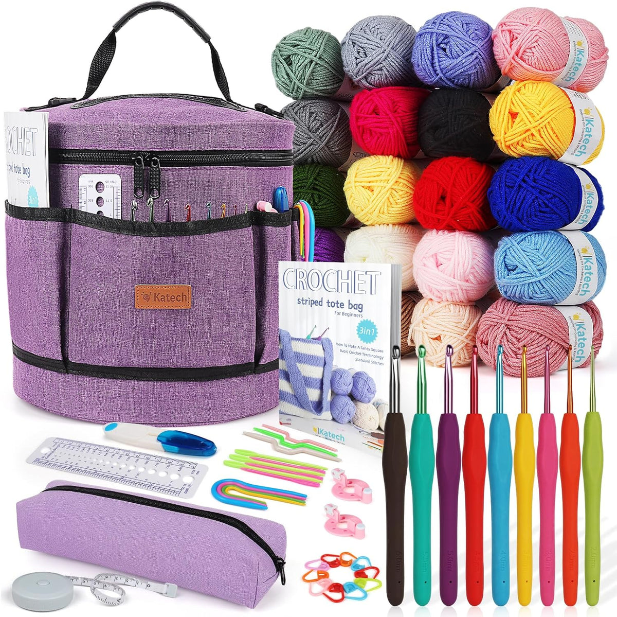 85-Piece Crochet Hooks Set, Crochet Hook Kit with Storage Case, Ergonomic Knitting Needles Weave Yarn Kits DIY Hand Knitting Craft Art Tool for Beginners and Experienced Crochet Lovers | 85 Pcs Metal Crochet Needles and Complete Crochet Kits for Beginners - view 6