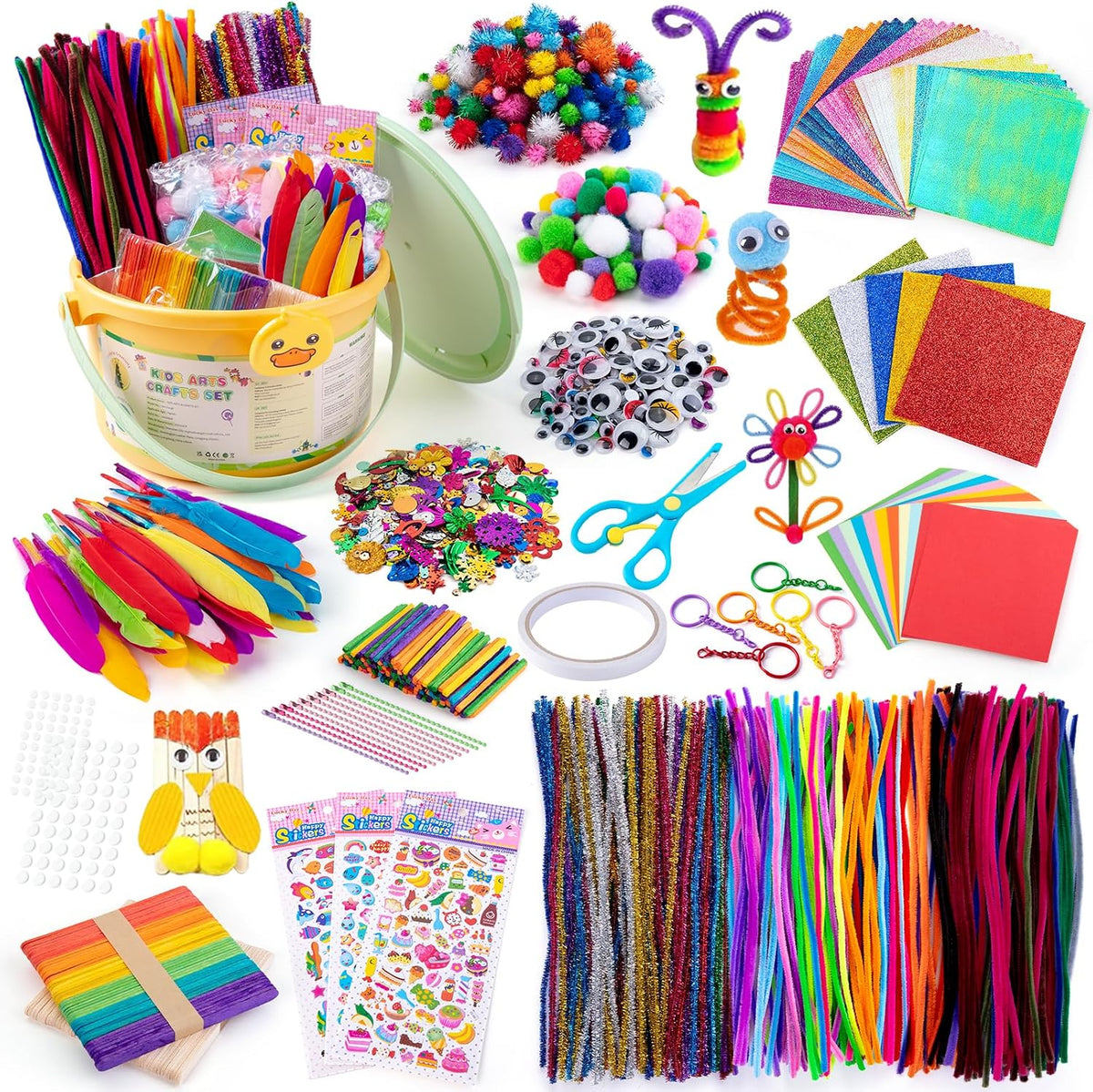 Kids Arts and Crafts Set 2000+ Piece DIY Craft Supplies Kit | with Assorted school supplies Accessories for Boys & Girls Ages 6-12, School Classroom Projects, Gifts for Boys and Girls